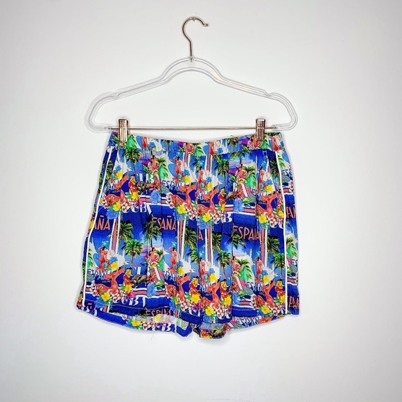 ASOS Mens Shorts ESPANA Tropical Pattern Elastic - Picture 1 of 6
